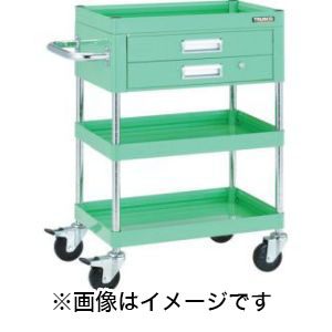 トラスコ TRUSCO トラスコ FAW-973X-W ファルコンワゴン750X500 2段引出付 ゴム車輪 W色 TRUSCO メーカー直送 代引不可