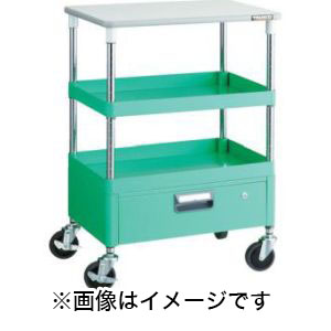 トラスコ TRUSCO トラスコ PEW-972VT-YG フェニックスワゴン 750X500 1段引出 天板付 YG色 TRUSCO メーカー直送 代引不可