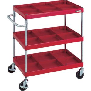 トラスコ TRUSCO トラスコ PEW-973S3-R フェニックスワゴン 750X500 仕切板付3段 R色 TRUSCO メーカー直送 代引不可
