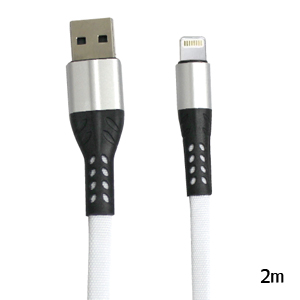 あきばお～ iPhoneケーブル 2m メッシュホワイト