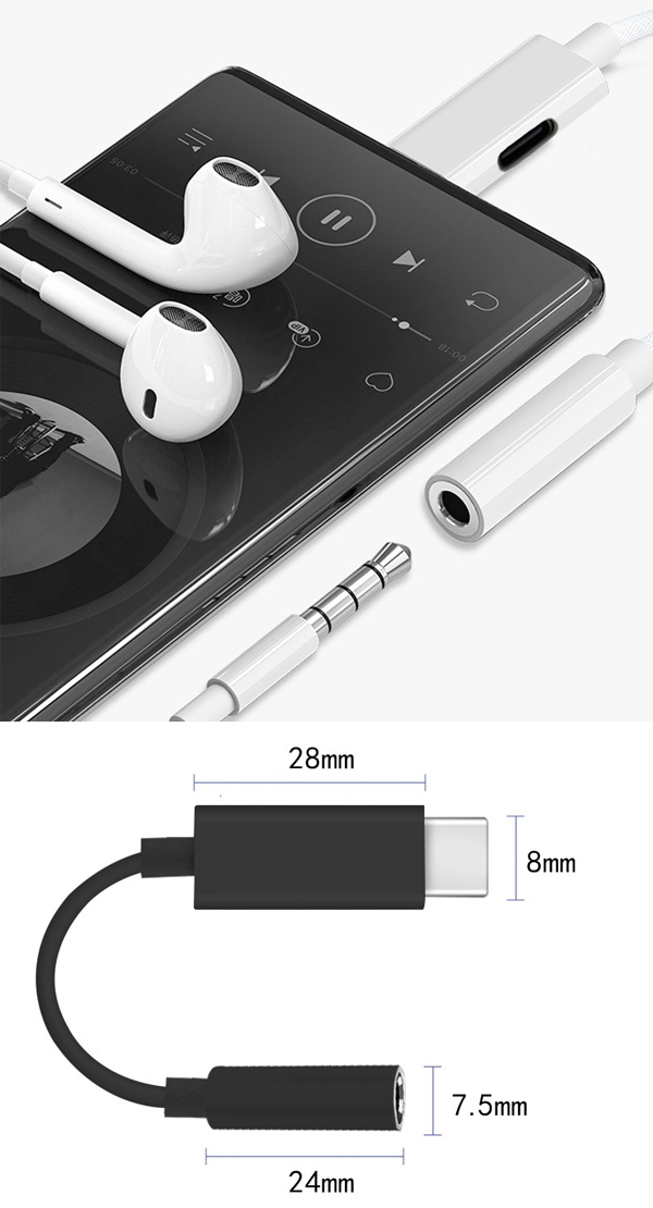  あきばお～ TypeC Iphone 3.5mm変換 充電ケーブル ブラック