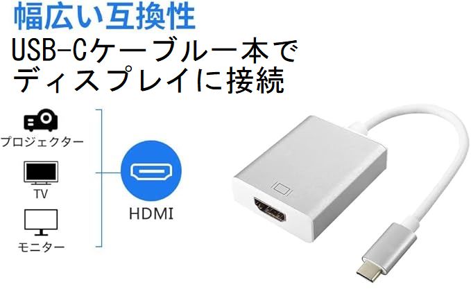  あきばお～ TypeC HDMI変換アダプタケーブル