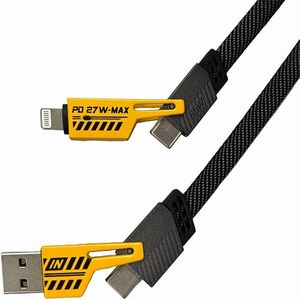 輸入特価アウトレット 4in1 マルチ充電ケーブル 1m ブラック