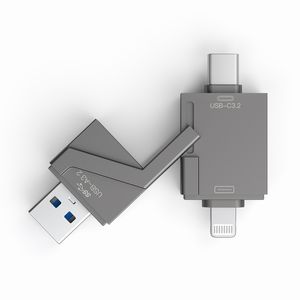 あきばお～ 3in1 マルチメモリ フラッシュドライブ 256GB