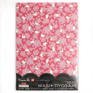 カミイソ産商 カミイソ産商 和紙千代紙 うさぎ桜 No.2210