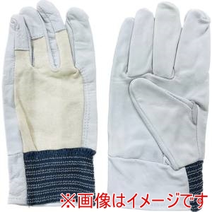ラッキーワーカー ラッキーワーカー 703-LL 牛革クレスト甲メリヤス 703 LL 白