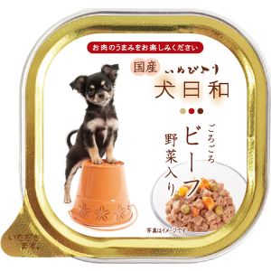 わんわん わんわん 犬日和トレイ ビーフ 野菜入り 100g