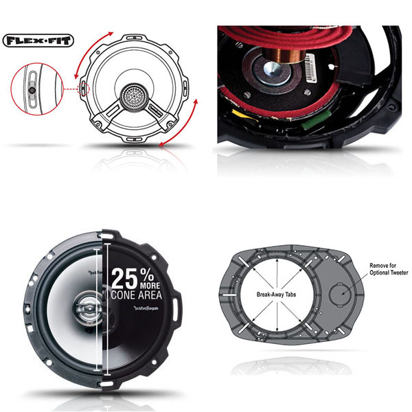  ロックフォード ROCKFORD FOSGATE ロックフォード T1675 16.5cm コアキシャル 2way スピーカー パワーシリーズ 国内正規輸入品