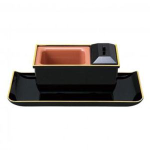 サンメニー SUNMANY サンメニー 焼香盆やすらぎセット 5.0寸 小 黒 フチ金