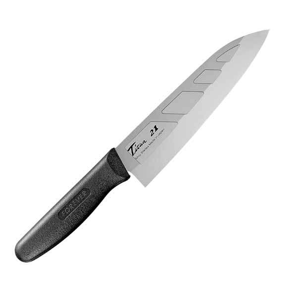 フォーエバー FOREVER フォーエバー GHT-18D 銀チタン三徳包丁ディンプル 180mm