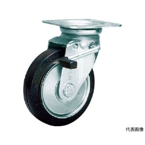 シシク SISIKU シシク WJB-250 スタンダードプレスキャスター ゴム車輪 自在ストッパー付 250径 SISIKU