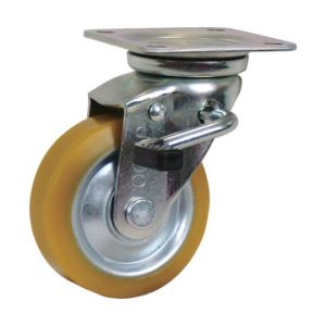 シシク SISIKU シシク EUWJB-100 静電気帯電防止キャスター 自在ストッパー付 100径 ウレタン車輪 SISIKU