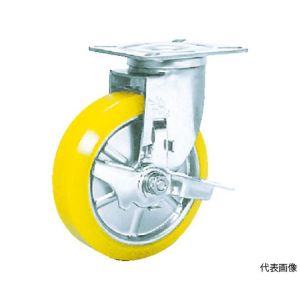 シシク SISIKU シシク SUNJB-100-SEUW ステンレスキャスター 制電性ウレタン車輪自在ストッパー付 SISIKU