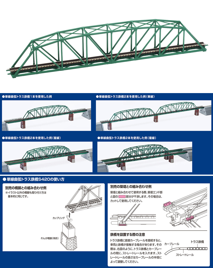  トミーテック TOMIX TOMIX 3279 単線曲弦トラス鉄橋S420(F)(深緑) トミックス