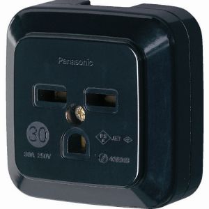 パナソニック Panasonic パナソニック WK36301BP 接地2P30A角型コンセント 薄型 ブラック