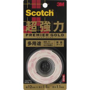スリーエム 3M スリーエム 3M KPG-12 スコッチ 超強力両面テープ プレミアゴールド 多用途 12mm×1.5m