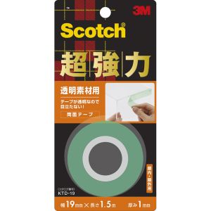 スリーエム 3M スリーエム 3M KTD-19 スコッチ 超強力両面テープ 透明素材用 19mm×1.5m