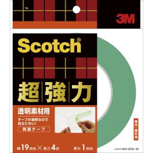 スリーエム 3M スリーエム 3M STD-19 スコッチ 超強力両面テープ 透明素材用 19mm×4m