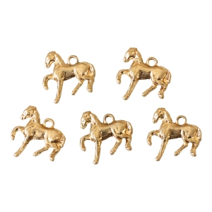 日本紐釦貿易 Nippon Chuko NBK ヴィンテージ風チャーム 馬 5個 ゴールド KE-CH-9G 日本紐釦貿易