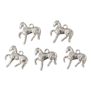 日本紐釦貿易 Nippon Chuko NBK ヴィンテージ風チャーム 馬 5個 シルバー KE-CH-9S 日本紐釦貿易
