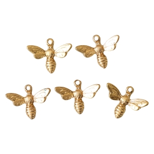 日本紐釦貿易 Nippon Chuko NBK ヴィンテージ風チャーム 蜂 5個 ゴールド KE-CH-14G 日本紐釦貿易