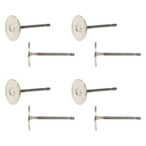 日本紐釦貿易 Nippon Chuko NBK ニッケルフリー 台付 ピアス 5組 シルバー KE1504-S 日本紐釦貿易