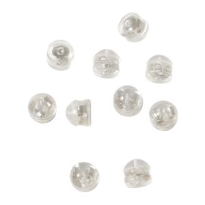 日本紐釦貿易 Nippon Chuko NBK ダブルキャッチ ピアスキャッチ 溝付 小 ドーム型 5組 シルバー KE1509-S 日本紐釦貿易