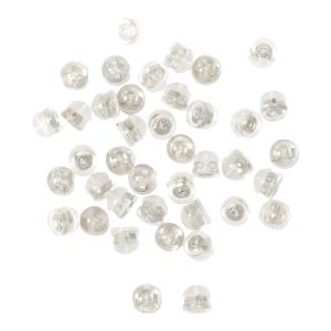 日本紐釦貿易 Nippon Chuko NBK ダブルキャッチ ピアスキャッチ 溝付 小 ドーム型 20組 シルバー KE1509-S-20 日本紐釦貿易