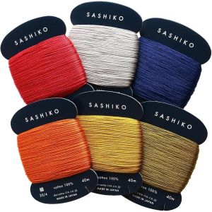 横田 ダルマ ダルマ 刺し子糸 細 カード巻40m×6色セット シックカラー DRM2400-6SET-B 横田 DARUMA