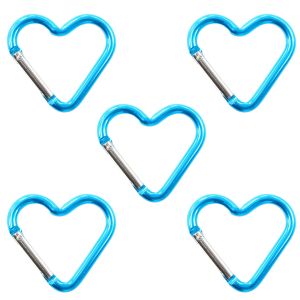 日本紐釦貿易 Nippon Chuko NBK アルミカラビナ ハート 約44×43mm 5個入 ライトブルー KEK2-LB-5 日本紐釦貿易