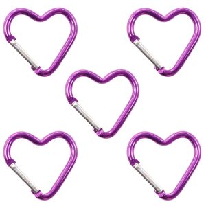 日本紐釦貿易 Nippon Chuko NBK アルミカラビナ ハート 約44×43mm 5個入 ラベンダー KEK2-LV-5 日本紐釦貿易