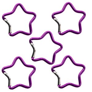 日本紐釦貿易 Nippon Chuko NBK アルミカラビナ スター 約48mm 5個入 ラベンダー KEK3-LV-5 日本紐釦貿易