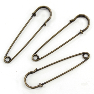 日本紐釦貿易 Nippon Chuko NBK カブトピン 70mm 3個入 アンティークゴールド KE228 日本紐釦貿易