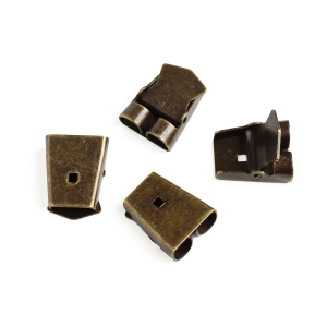 日本紐釦貿易 Nippon Chuko NBK ループタイ 止め金具 約H2×W1.5×D0.4cm 4個入り アンティークゴールド A6-4-AG 日本紐釦貿易