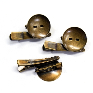 日本紐釦貿易 Nippon Chuko NBK 台付コサージュクリップ 皿 φ20.5mm 3個 アンティークゴールド KE254-AG 日本紐釦貿易