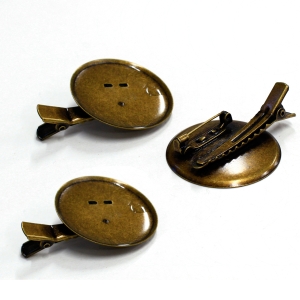 日本紐釦貿易 Nippon Chuko NBK 台付コサージュクリップ゜皿φ 37mm 3個 アンティークゴールド KE256-AG 日本紐釦貿易