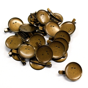 日本紐釦貿易 Nippon Chuko NBK 台付コサージュクリップ 皿 φ37mm 20個 アンティークゴールド KE256-20 日本紐釦貿易