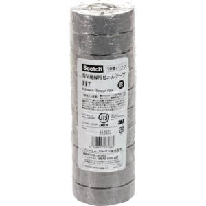 スリーエム 3M スリーエム 3M 117 GRA 10 10P ビニールテープ 117 灰 19mm×10m 10巻入り