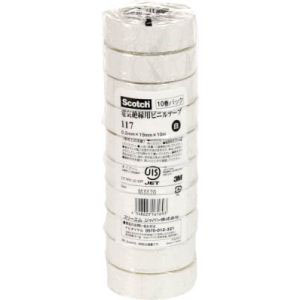 スリーエム 3M スリーエム 3M 117 WHI 10 10P ビニールテープ 117 白 19mm×10m 10巻入り