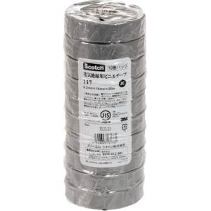 スリーエム 3M スリーエム 3M 117 GRA 20 10P ビニールテープ 117 灰 19mm×20m 10巻入り