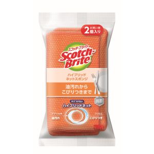 スリーエム 3M スリーエム 3M HBNT-75E 2PM スコッチ ブライト ハイブリッドネットスポンジ2個入り オレンジ