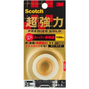 スリーエム 3M スリーエム 3M KPU-25 スコッチ 超強力両面テーププレミアゴールド スーパー多用途 薄手