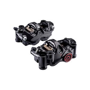ブレンボ ブレンボ 220.B473.20 484 cafe racer ラジアル CNC 4P キャリパー ブラックアルマイト レッドロゴ 左右セット φ32 取付ピッチ:108mm