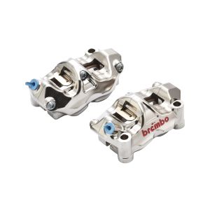 ブレンボ ブレンボ 220.B010.20 GP4-RX ラジアル CNC 4P キャリパー ニッケルコーティング レッドロゴ 左右セット φ32 取付ピッチ:100mm
