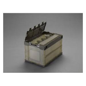 エスコ ESCO エスコ EA506AA-130E 530x366x334mm/50.4L折畳コンテナ 半透明/蓋/5コ
