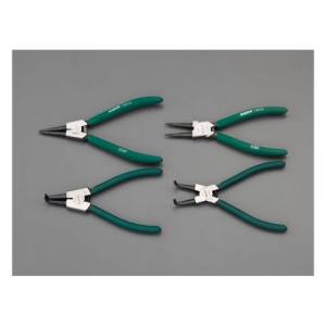 エスコ ESCO エスコ EA682S-2 4本組スナップリングプライヤー 穴 軸用 175mm