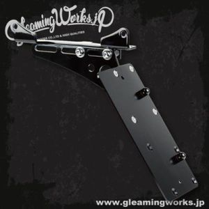 GLEAMING.W GLEAMING.W GW-6002 アジャスタブルサイドナンバーブラケット XL ブラック