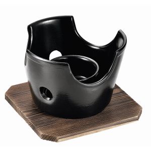 パール金属 Pearl パール金属 和ごころ懐石 陶器製 丸型コンロ 木台付 1人用 HB-5218