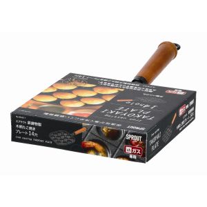 パール金属 パール金属 スプラウト 鉄鋳物製 木柄 たこ焼きプレート 14穴 HB-6217