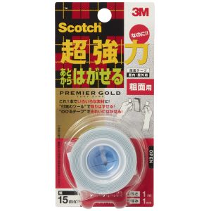 スリーエム 3M スリーエム 3M KRR-15 あとからはがせる超強力両面テープ プレミアゴールド 粗面用 15mm×1m